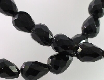 #ad 1 Strand Black Green Goldstone 9x11mm Faceted Teardrop Gemstone Beads * $36.88
