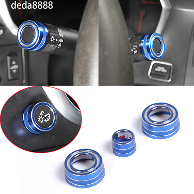 #ad 3×Blue Steering Shift Control Pole Ring Trim For Chevrolet Corvette C7 2014 2019 $18.57