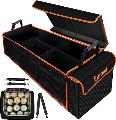 #ad Large Trunk Organizer with Portable Insulation Cooler Bag 3 Compartments $70.99