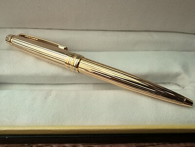 #ad Luxury 164 Metal Series Stripe Gold Color 0.7mm Ballpoint Pen NO BOX $24.22