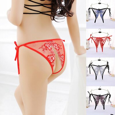 #ad ☆USA☆ Sexy Women Lace Thong G string Panties Lingerie Underwear Crotchles T back $6.34