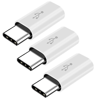 #ad UPGRADE Grade A Superior Quality Portable Excellent 3 x Micro to Type C Adaptor $22.84