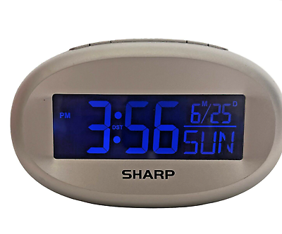 #ad Sharp Alarm Clock Automatic Time Set Calendar Display Time Zone Selection SPC079 $12.00