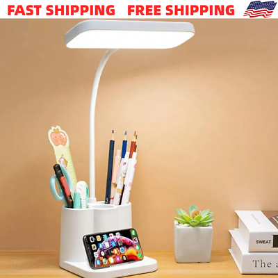 #ad LED Desk Light Dimmable Touch Sensor Table Bedside Reading Lamp USB Rechargeable $8.99