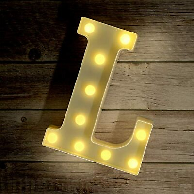 #ad Novelty Place Alphabet Light Battery Powered Warm White Letter L $14.42