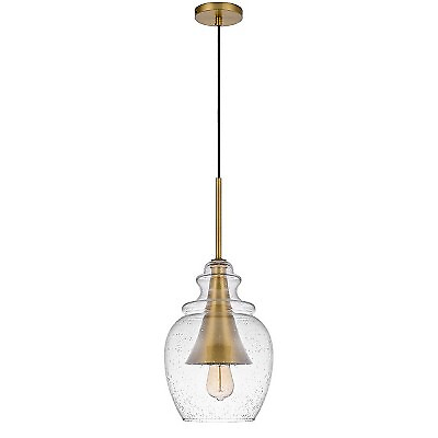#ad Contemporary Metal Cone Accent Pendant with Glass Shade Cal Lighting $39.99