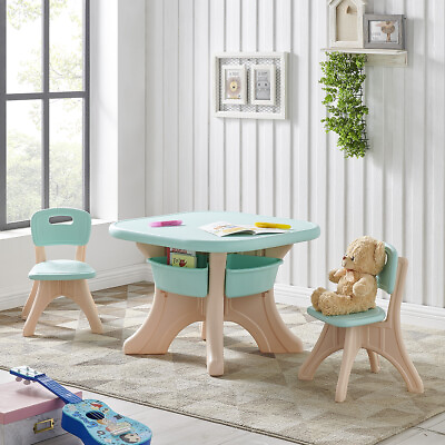 #ad Kidzilla Kids Table w 2 Chair Children Activity Art Table Detachable Storage $79.96
