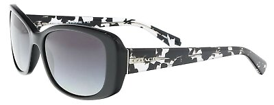 #ad Coach Women#x27;s HC8168 Sunglasses Black Black Crystal Mosaic Light Grey Gradient $74.99