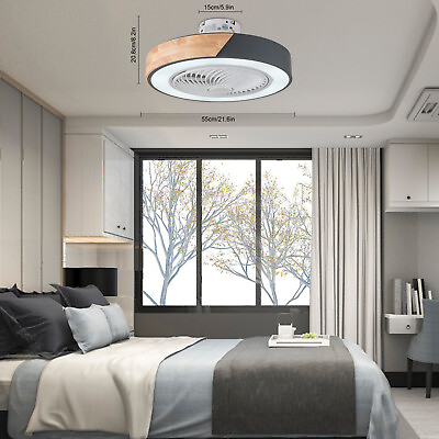 #ad 22#x27;#x27; Modern Ceiling Fan with Remote Dimmable LED Light Flush Mount Chandelier $95.56
