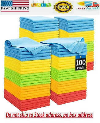 #ad Microfiber Cleaning Cloth Set of 100 Towel Rag Car Polishing Detailing NoScratch $19.47