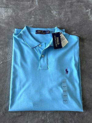 #ad Polo Ralph Lauren Classic Fit Polo Short Sleeve Shirt Mens Large Blue NWT $46.99