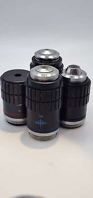 #ad Lot of 4 160 0.17 Swift Japan Microscope Objectives 0.10 0.25 0.65 1.30 $124.99