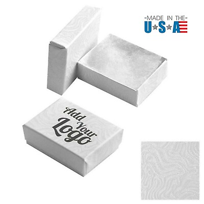 #ad 100 Add Your Logo Custom Printed White Swirl Cotton Filled Gift Boxes 8 Sizes $105.96