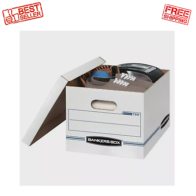 #ad Bankers Box Basic Duty Letter Legal File Storage Box with Lids 10 Pack White $22.99