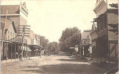 #ad RPPC Indiana Street Scene Small Town Business District 1908 $39.99