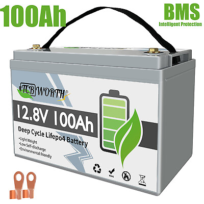 #ad 12V 100Ah LiFePO4 Lithium Battery BMS for Solar RV Off grid Trolling Motor Boat $175.95