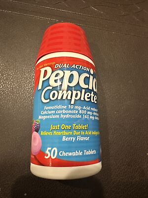 #ad Pepcid Complete Dual Action Acid Reducer Berry 50 Chewable Tablets exp 2026 $16.50