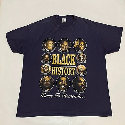 #ad VTG Black History Month Martin Luther King Bob Marley Malcolm X Shirt Mens XL $17.95