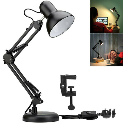 #ad Metal Swing Arm Desk Lamp Free Standing Base or Clamp for Studies Office Hobby $29.92