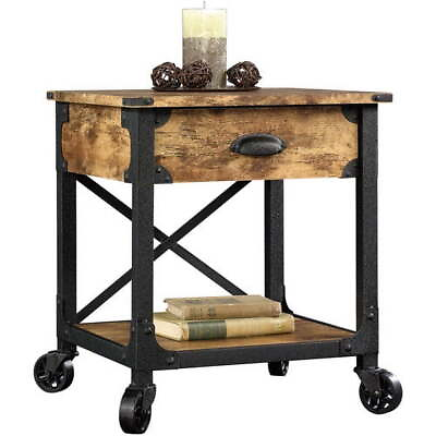 #ad Rustic Country End Table Weathered Pine Finish $108.00
