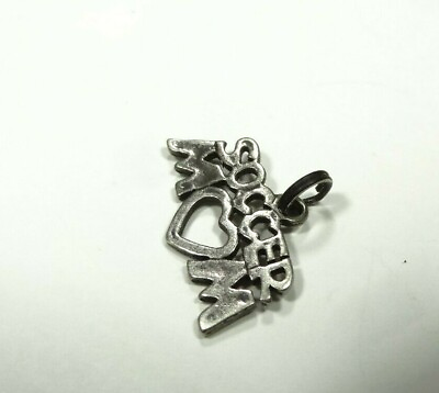 #ad VINTAGE SOCCER MOM HEART SPORTS CHARM PENDANT STERLING SILVER 925 $10.98