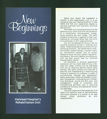 #ad New Beginnings Halstead Hospital#x27;s Rehabilitation Unit Kansas Vintage Brochure $3.74