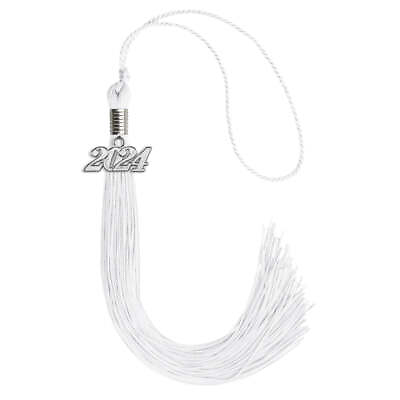 #ad Endea Graduation White Tassel With Silver Date Drop $8.95