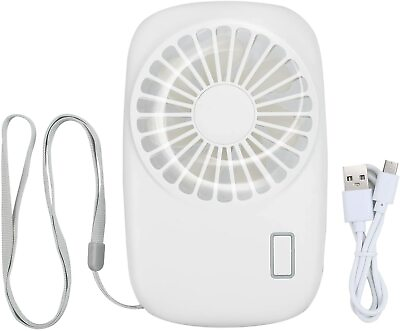 #ad Necklace mini handheld USB rechargeable battery operated cooling adjustable fan $11.38
