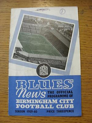 #ad 24 10 1959 Birmingham City v Fulham Crease Fold Writing On Cover amp; Inside Ma GBP 3.99