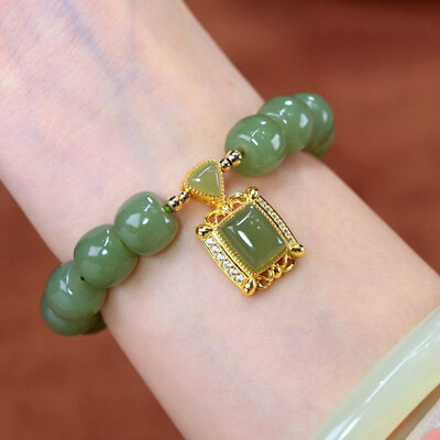 #ad New Retro Imitation Jade Pendant Beaded Bracelet Fashion Women Elegant Jewelry $7.55
