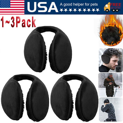 #ad 1 3 Pack Ear Muffs Fleece Winter Ear Warmers Mens Womens Behind The Head Back $3.99