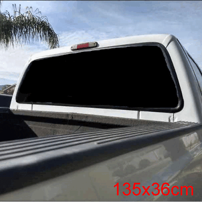 #ad Full Black Rear Window Perforated Decal Graphic Sticker for Truck SUV 135cmx36cm $17.90