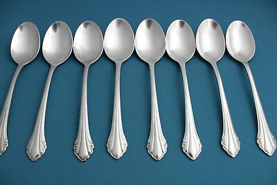 #ad 8 Place Oval Soup Spoons ONEIDA 1881 Rogers BITTERSWEET REPOSE 6 3 4quot; $43.46