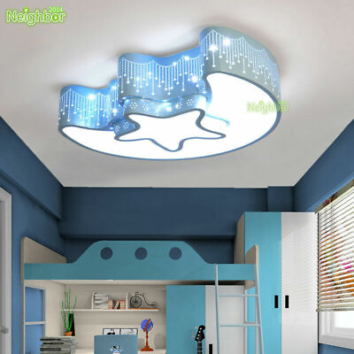 #ad #ad Star Moon Light Fixture Kids Children#x27;s Room Ceiling Lamp LED Baby Bedroom Light $128.79