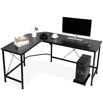 #ad Home Office L Shaped Desk PC Laptop Study Table Corner Computer Desk Workstation $74.69