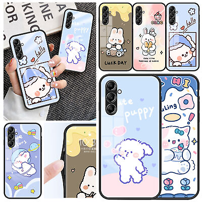 #ad Cute Design ​Glass Back Phone Case Cover For Samsung Galaxy S23 Ultra S22 S21 FE $6.99