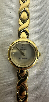 #ad ANNE KLEIN II Gold Round Matte Gold Dial Special Strap Antique Watch $11.99