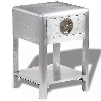 #ad vidaXL Aviator End Table with 1 Drawer Vintage Aircraft Airman Style 242115 $232.89