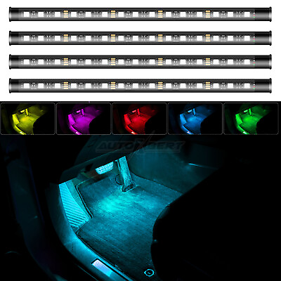 #ad 60 LED Interior Lights Strip Multicolor Under Dash Lighting Remote Control 4PCS $13.49