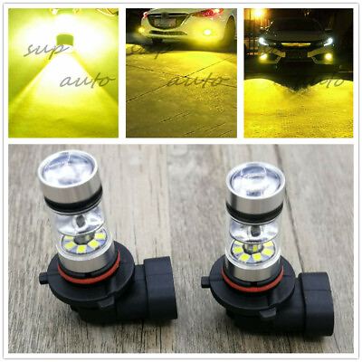 #ad 2x 9005 H10 9145 100W 3000k yellow LED Headlight Bulbs Kit Fog Light DRL $14.99