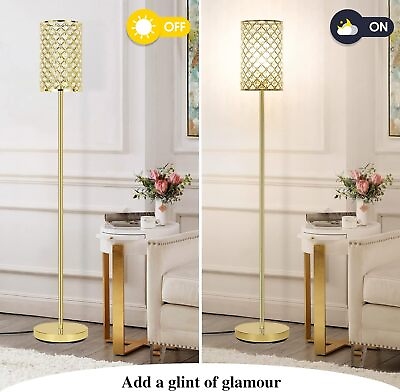 #ad #ad Gold Floor Lamp Standing Lamp with On Off Foot Switch amp; E26 Base $58.49