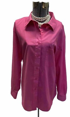 #ad Foxcroft NYC Top Plus Size 20W Wrinkle Free Blouse Executive Career Pink $20.99