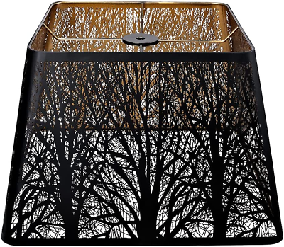 #ad #ad Medium Square Lamp Shades Metal Lampshade with Pattern of Trees for Table Lamp $84.35