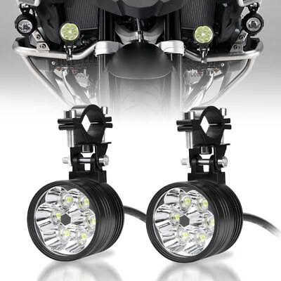 #ad 3 Modes LED Spot Light Auxiliary Motorcycle Headlight Hi Lo Driving Fog Lamp 2PC $25.98
