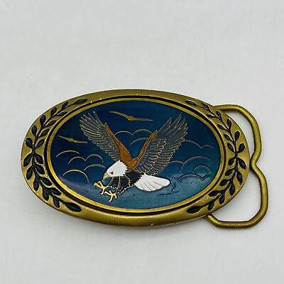 #ad Vintage Colorful Eagle Solid Brass Buckle $19.99