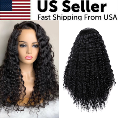 #ad AA Hair Front Wig Womens Brazilian Human Long Curly Lace Wavy Hair Wigs US 2023 $8.99