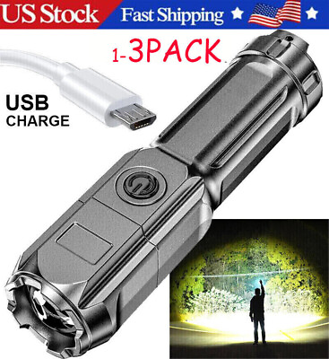 #ad Rechargeable 990000LM LED Flashlight Tactical Police Super Bright Torch Zoomable $10.99