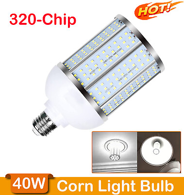 #ad Bright 400W Eq LED Corn Light Bulb 320 Chip 6000K E26 5000lm 40W Cool Daylight $14.90