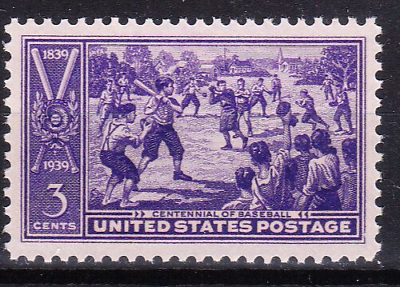 #ad 855 Baseball Centennial Stamp #855 Mint Never Hinged 1939 United States $1.57
