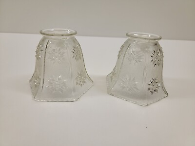 #ad #ad 2x Vintage Matching Pair Cut Crystal Glass Lamp Shades 4.5quot; Diameter $59.25
